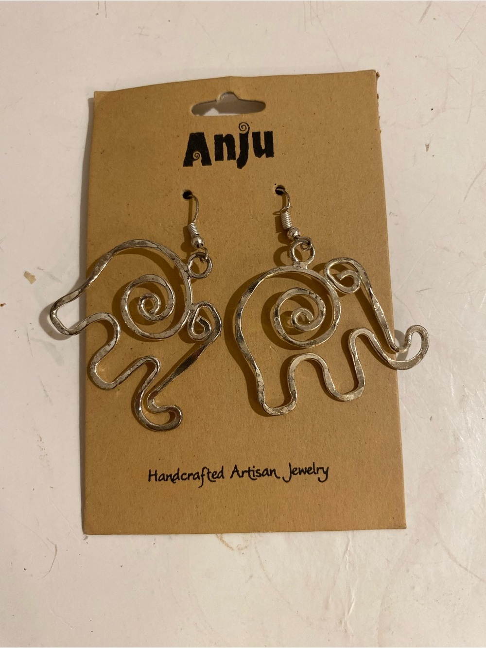 Anju Elephant Dangle Silver Plated Earrings (RR) - Picture 7 of 8